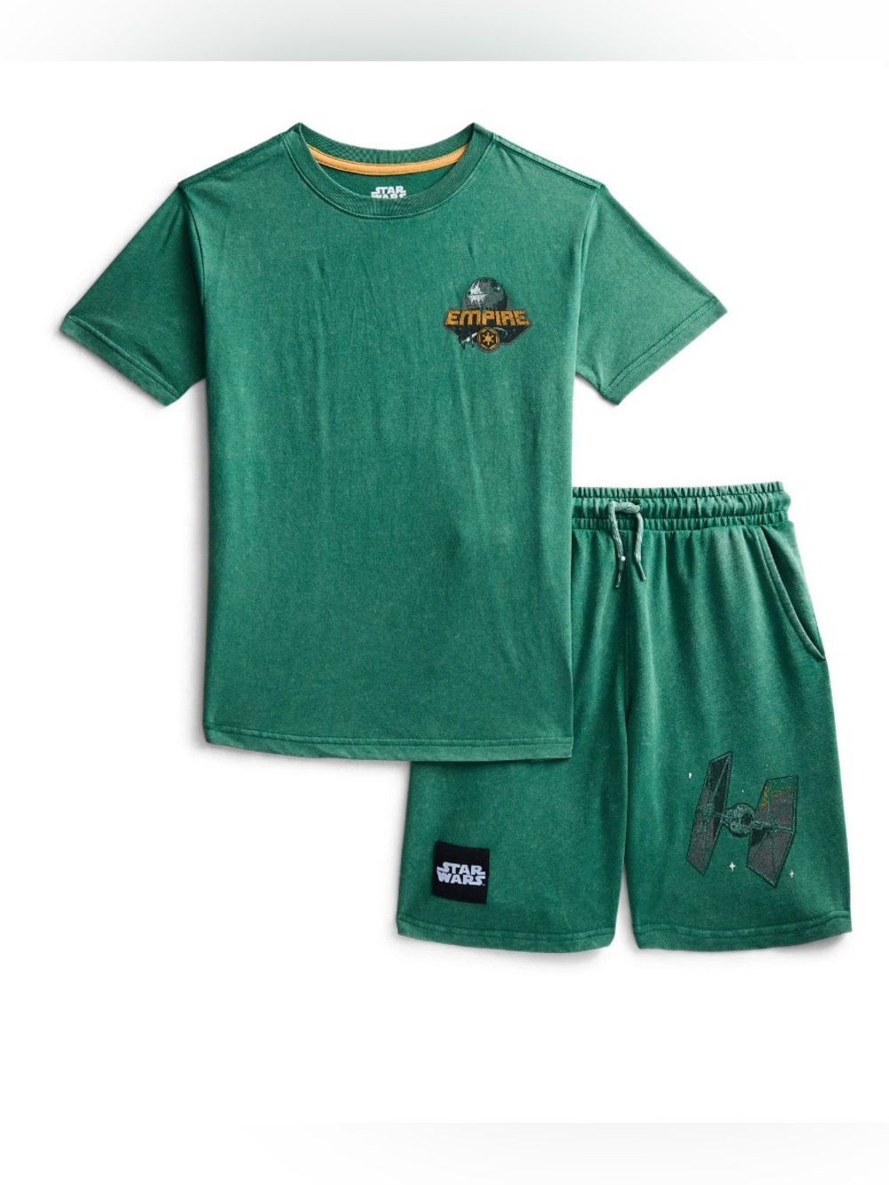 Star Wars Boys XL 14/16 Darth Vader Empire Tee Shorts Set Green NWT